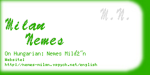 milan nemes business card